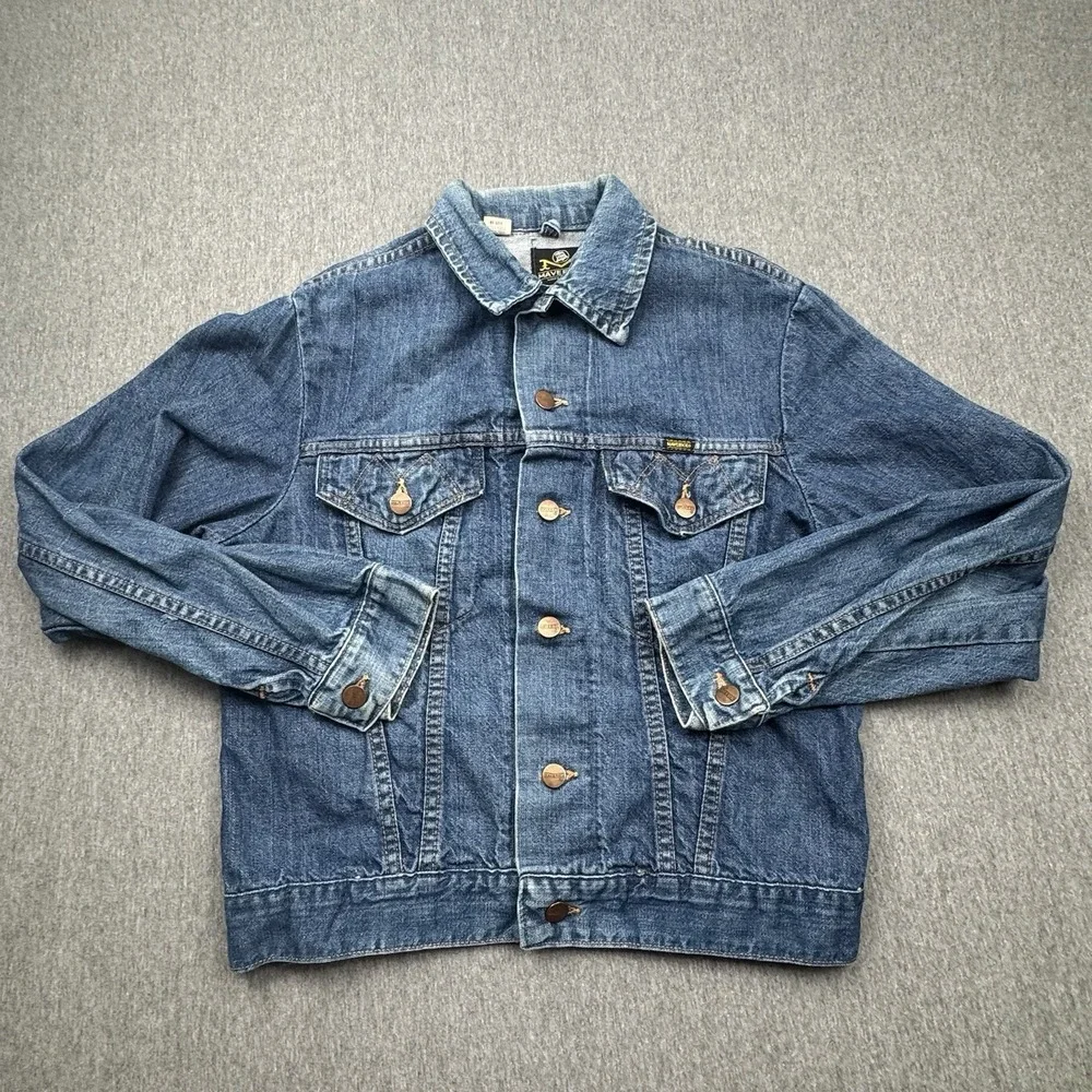 Maverick Blue Bell Denim Jean Trucker Jacket Size 38‎ USA Vintage Vtg Button